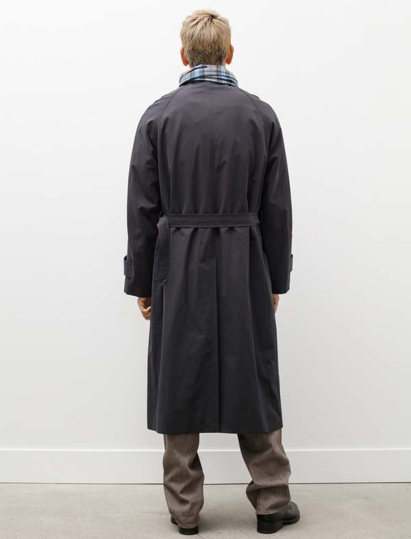 Auralee Finx Hard Twist Gabardine Soutien Collar Coat - Ink