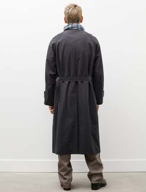 Auralee Finx Hard Twist Gabardine Soutien Collar Coat - Ink