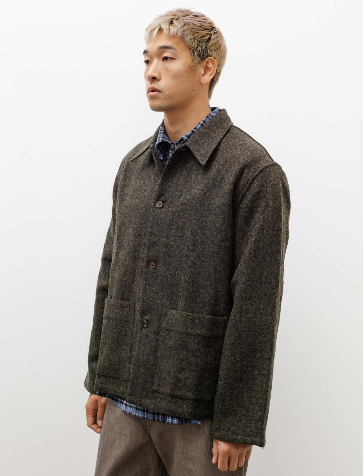 Our Legacy Haven Jacket Black/Moss Fuzz Wool Garmentory