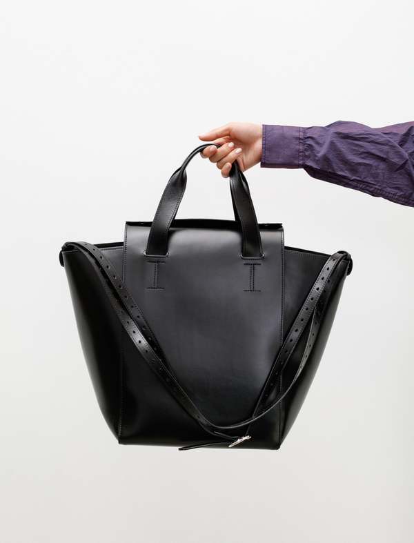 Our Legacy More Bag - Aamon Black Leather | Garmentory