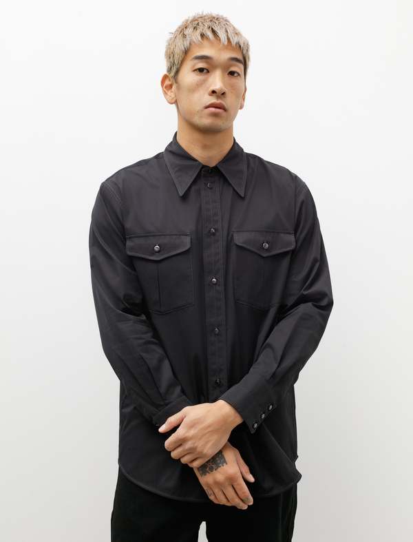 Lemaire Relaxed Western Shirt - Black | Garmentory