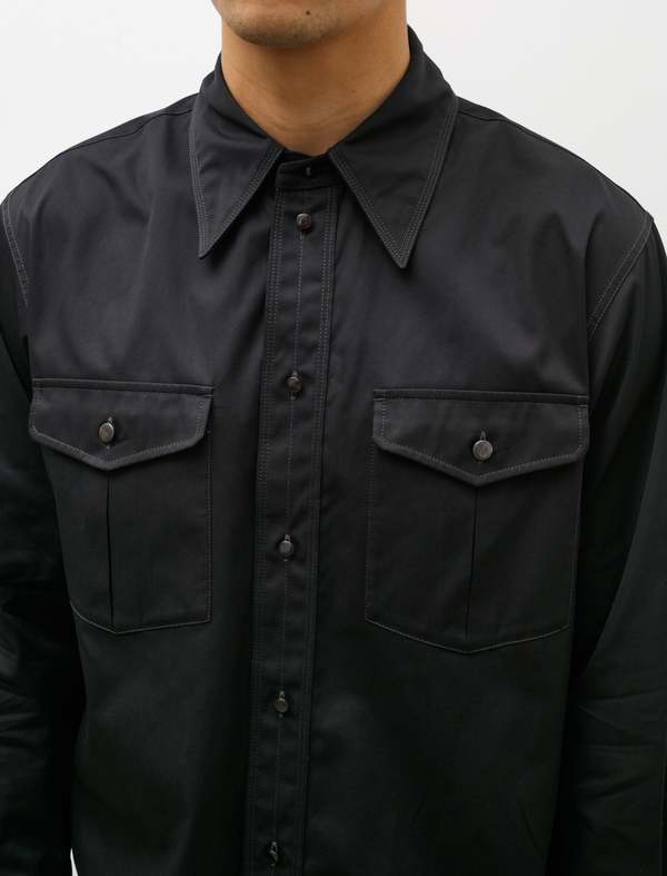 Lemaire Relaxed Western Shirt - Black | Garmentory