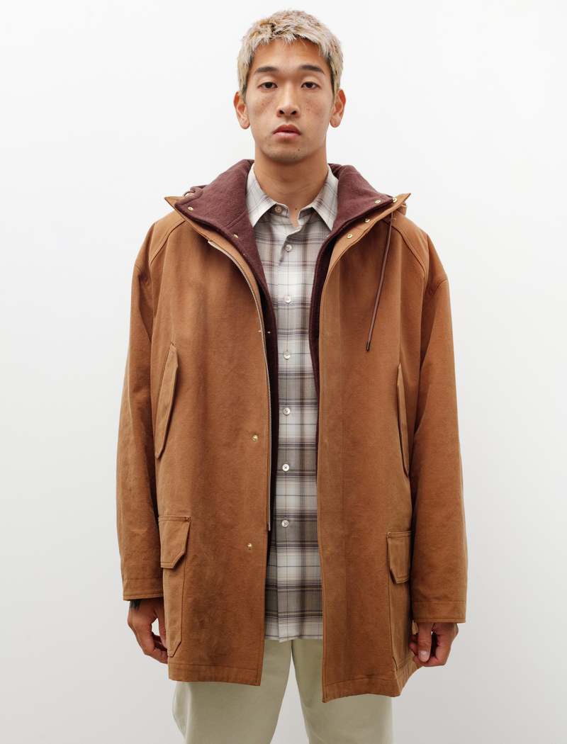 AURALEE HEAVY MELTON HOODED COAT 4