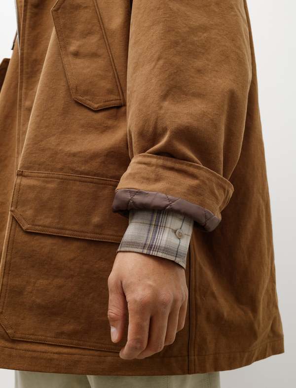 Auralee Washed Heavy Canvas Liner Coat - Brown | Garmentory