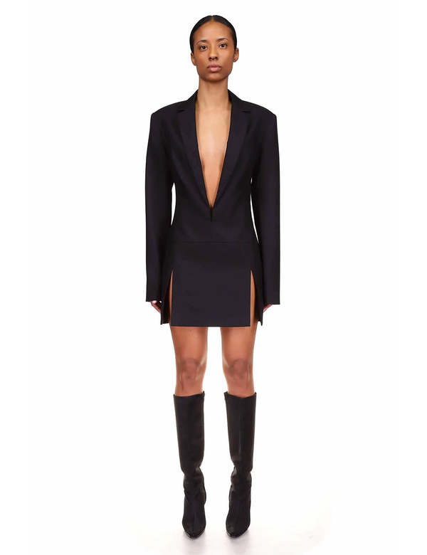 Black Wool Mini Jacket Dress Garmentory