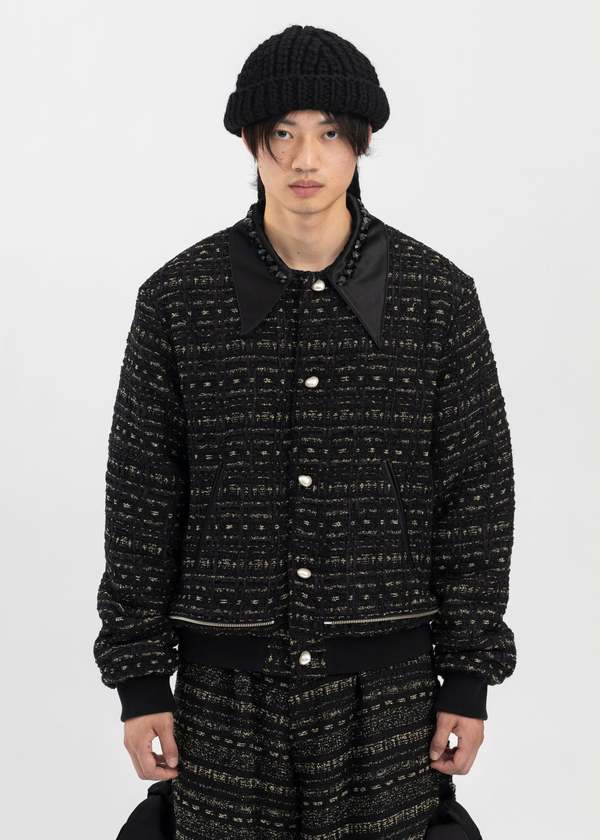 ジャケット・アウター KIDILL BIJOU LILY-YARN TWEED JACKET 44 Kidill Bijou Lily-yarn Tweed Jacket - Black Multi | Garmentory