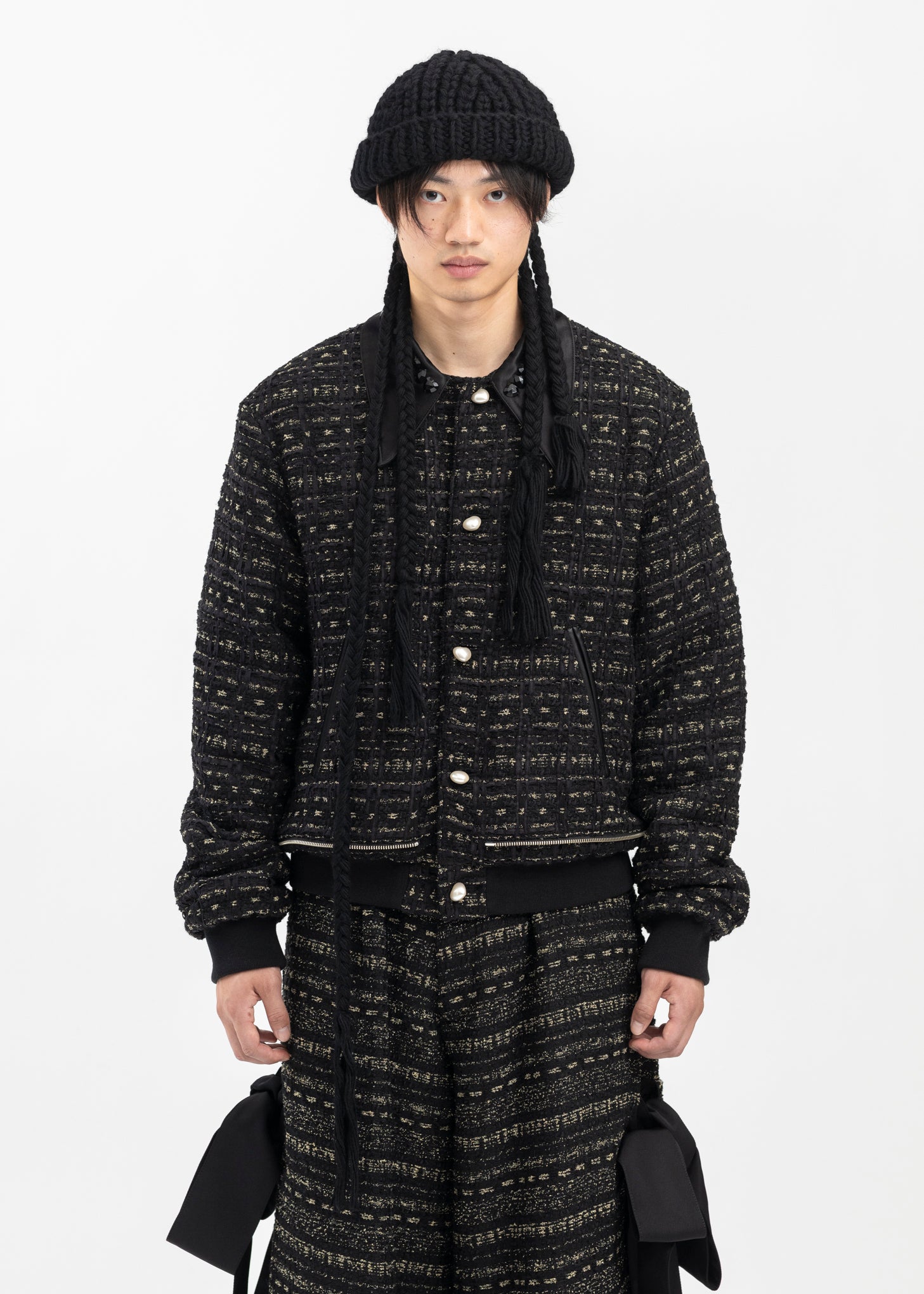 Kidill Dreadlocks Handmade Knit Cap - Black | Garmentory