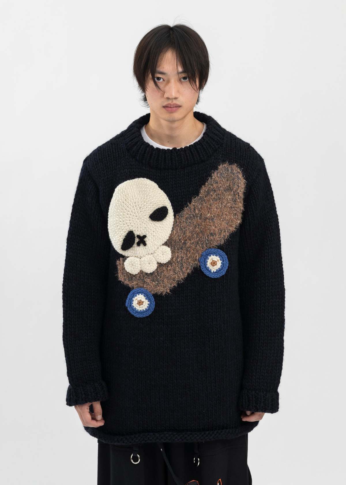 Kidill Skull Skate Knit Hand Knitted Sweater - Black Multi