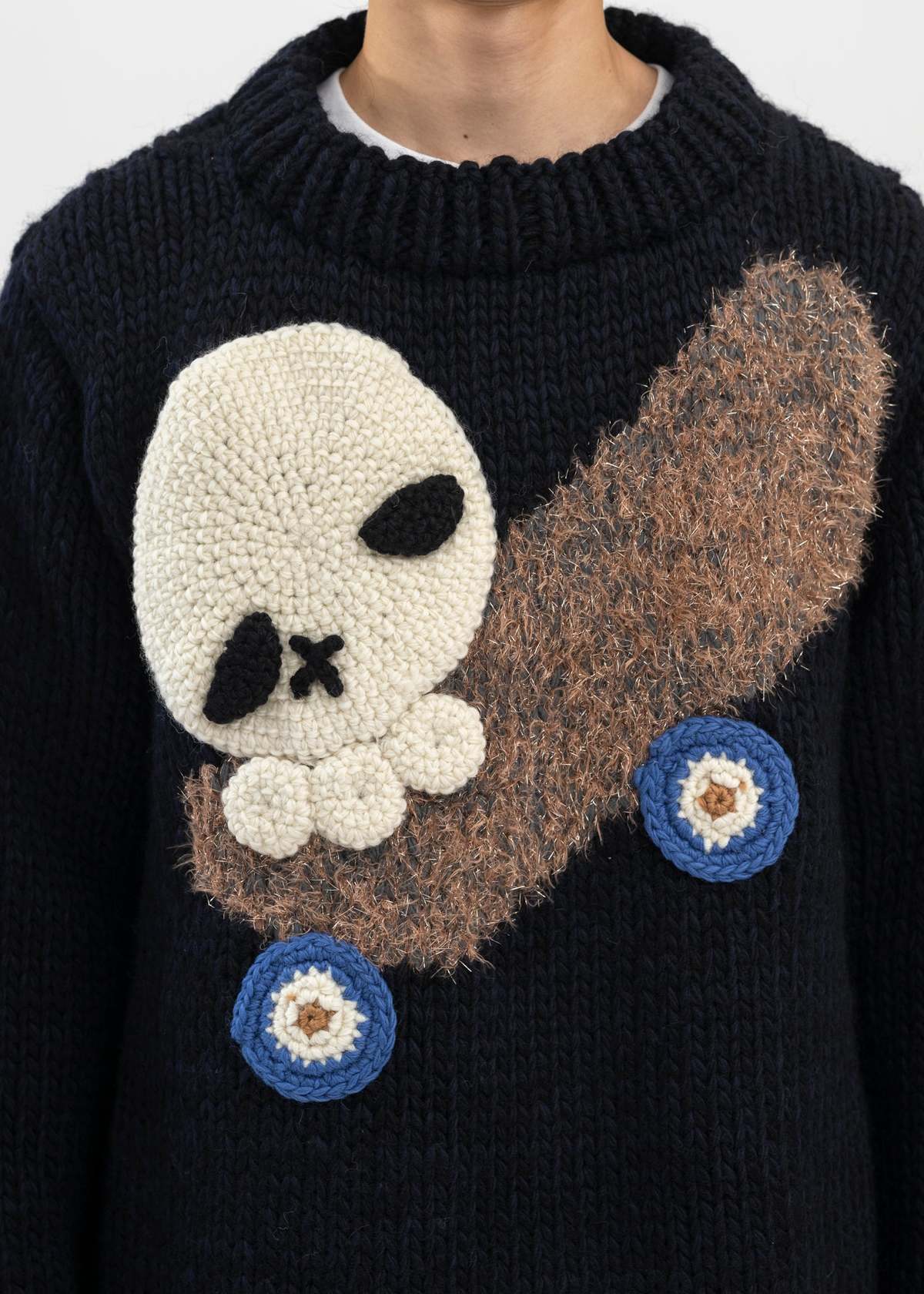 Kidill Skull Skate Knit Hand Knitted Sweater - Black Multi