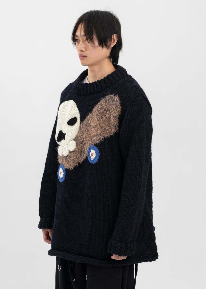 Kidill Skull Skate Knit Hand Knitted Sweater - Black Multi