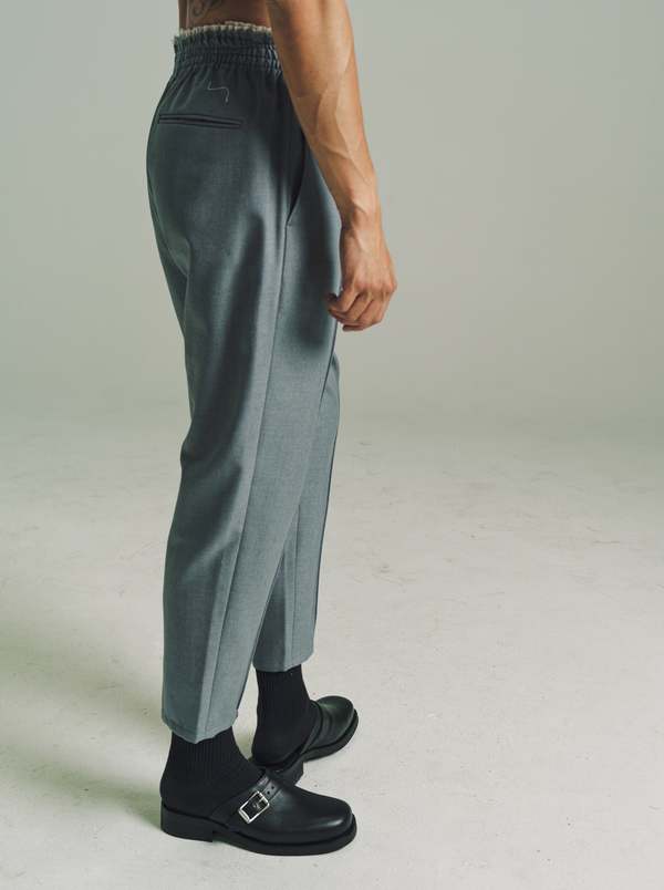Camiel Fortgens Wool Twill Grandma Pants - Light Grey/Blue