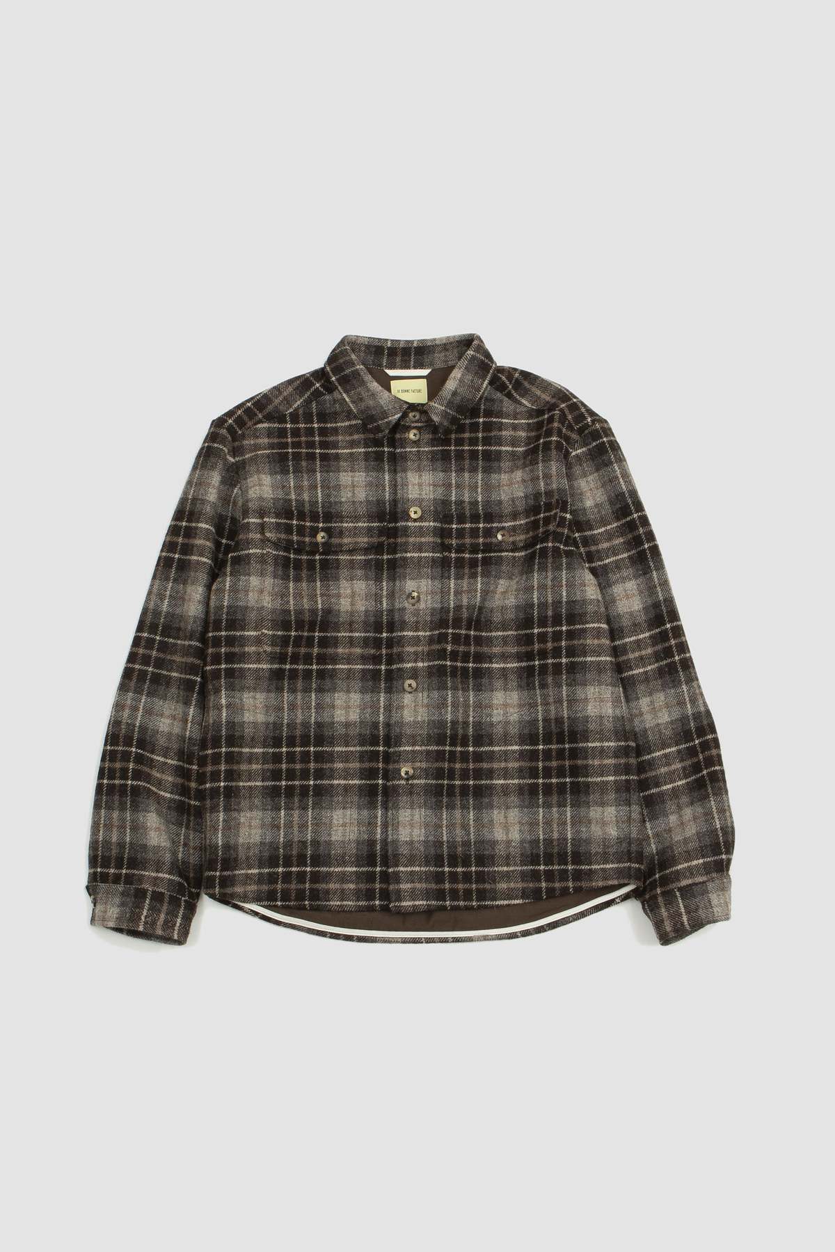 De Bonne Facture Overshirt - Undyed Shepherd's Check | Garmentory