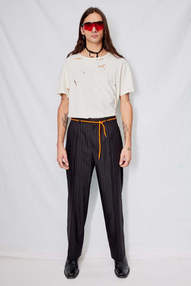 Our Legacy Borrowed Chino - Black/Chalk Stripe | Garmentory