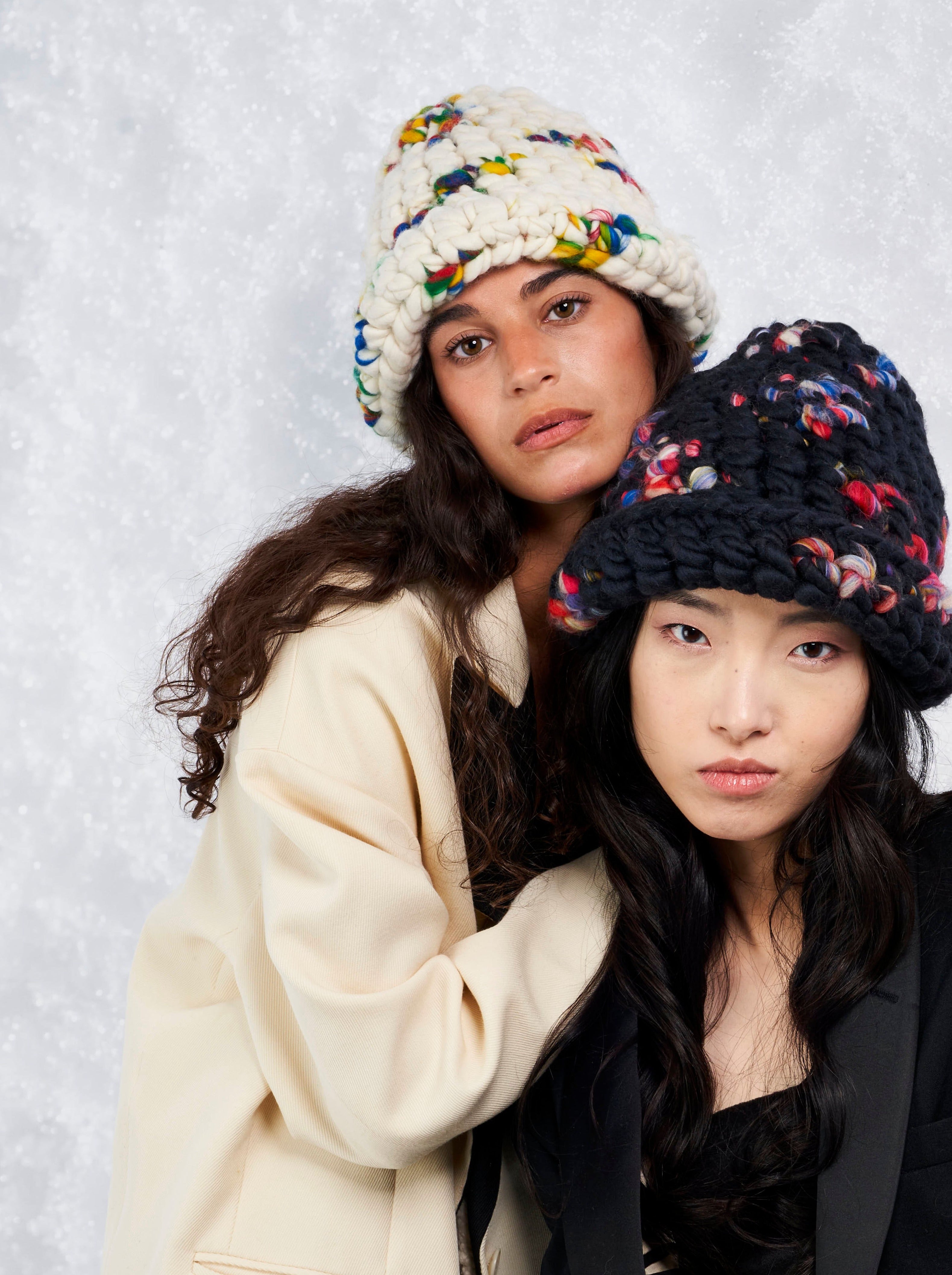 Mischa Lampert lego roll beanie Cream Garmentory