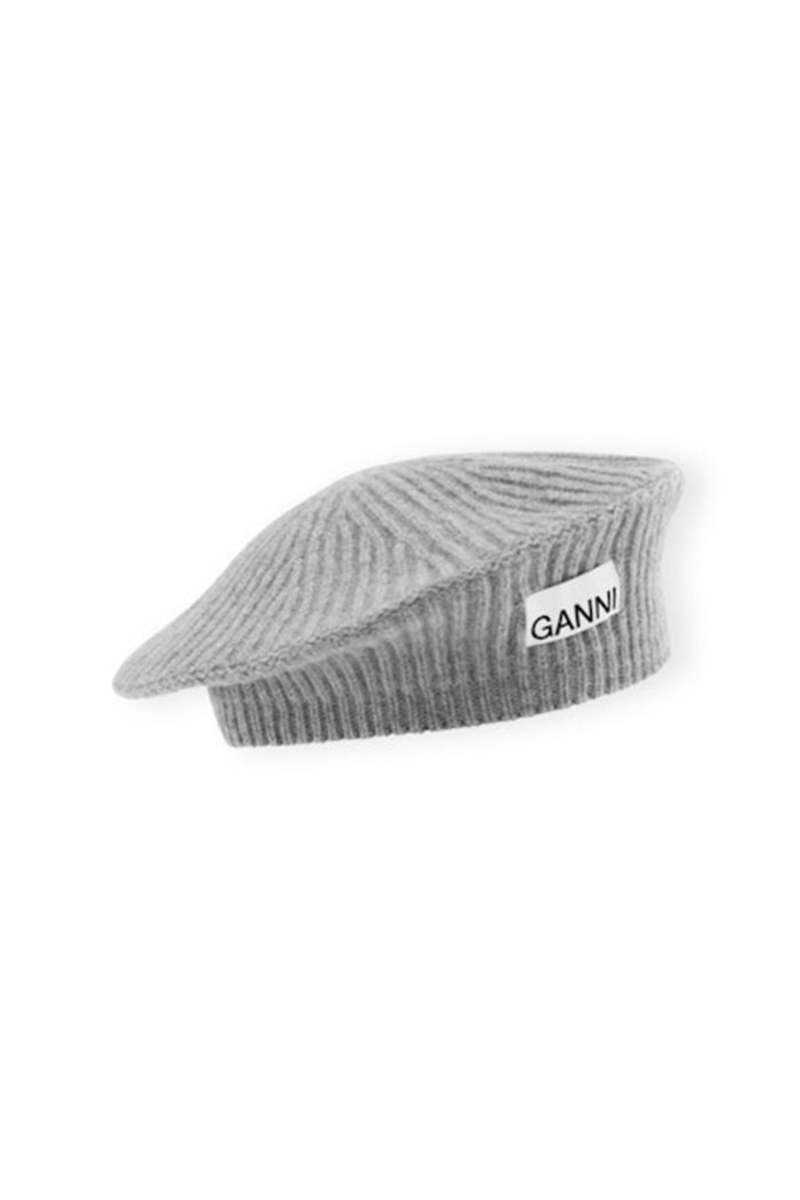 Ganni Structured Rib Beret - Paloma Melange