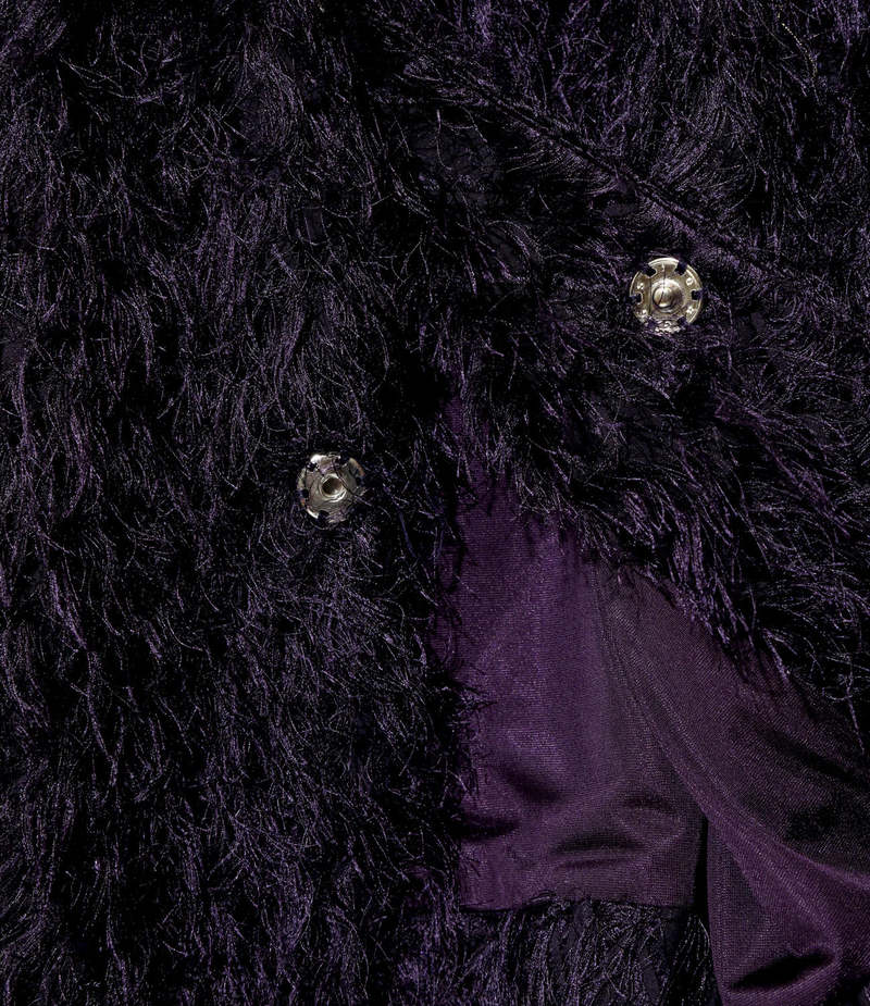Needles Argyle Fringe Jacquard Snap Cardigan Jacket - Purple