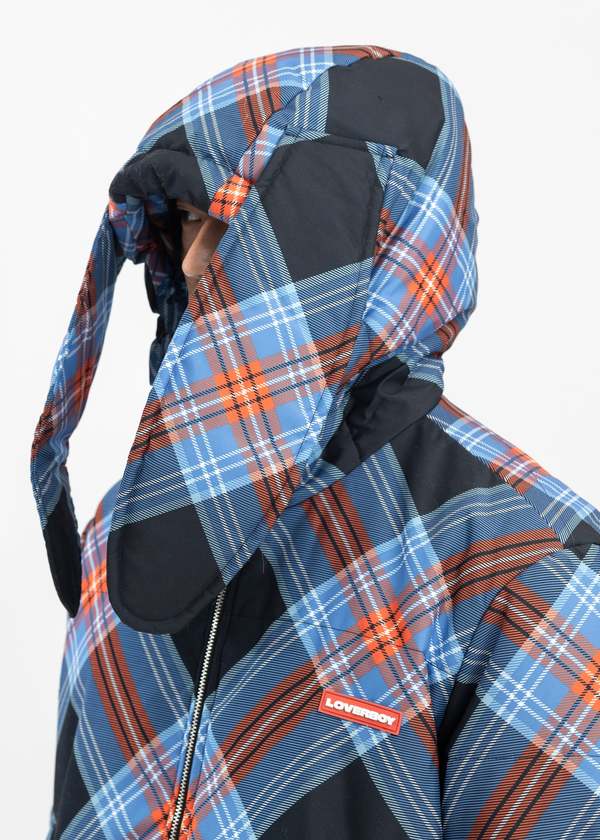 Charles Jeffrey LOVERBOY TARTAN NYLON BUNNY PUFFER JACKET - Multi