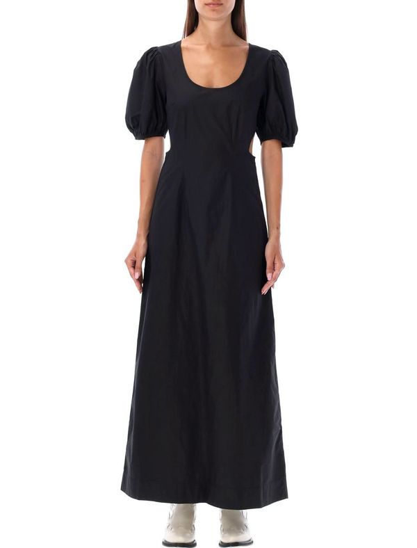 GANNI Poplin Cutout Dress