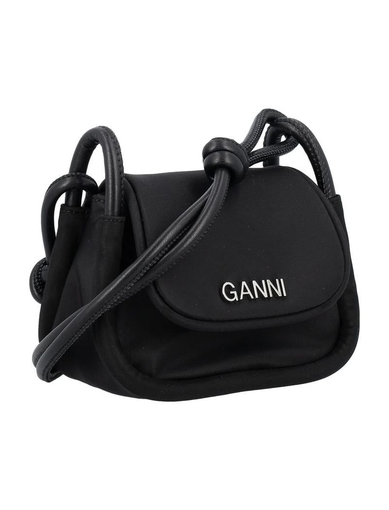 【GANNI】KNOT MINI FLAP OVER BAG Ganni KNOT MINI FLAP OVER - TENDER SHOOTS | Garmentory