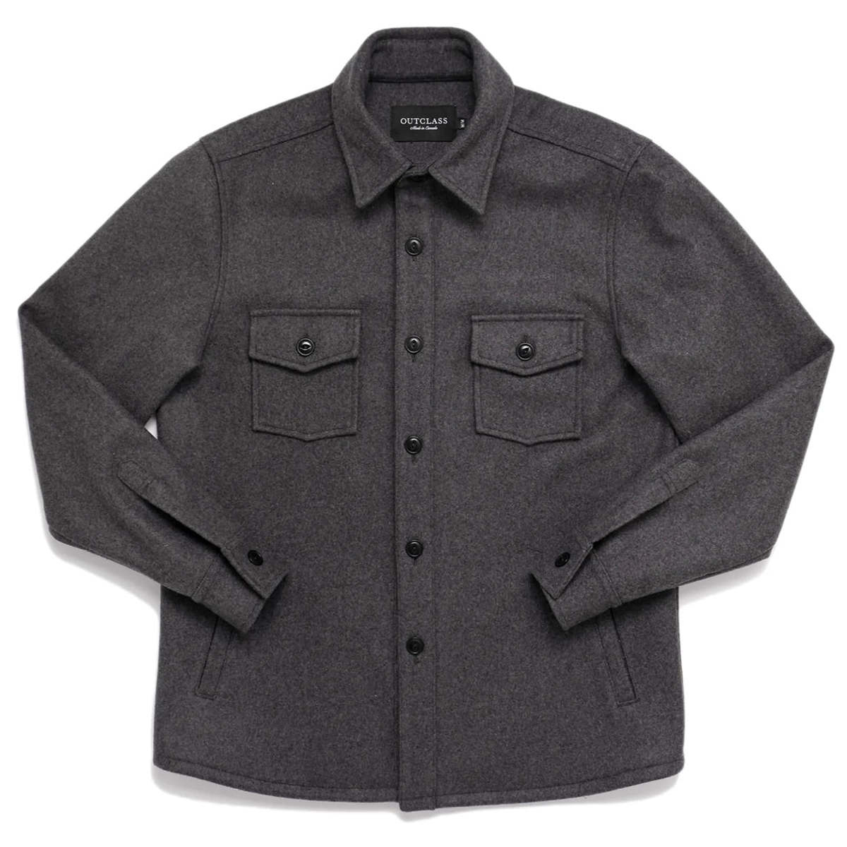Outclass Outclass Wool Overshirt - Charcoal | Garmentory