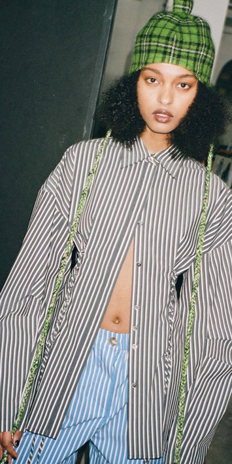Priscavera Laced Button Down - Black Stripe | Garmentory
