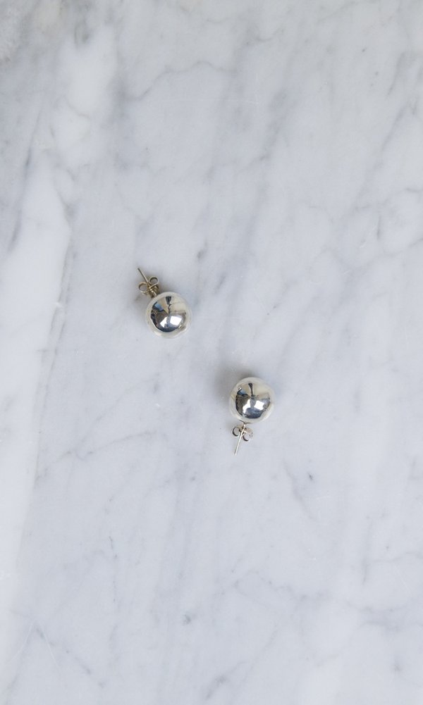West End Select Shop Vintage Silver Ball Earrings - Large West End Select Shop Vintage Silver Ball Earrings - Large