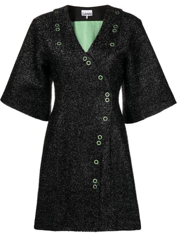 knee length dresses for ladies Rent Ganni Black Velvet Sequin Mini Dress