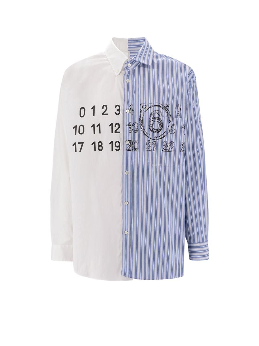シャツ MM6 MAISON MARGIELA Men Shirts SH2DR0004M35256 Blue MM6 BY MAISON MARGIELA BUTTON UP SHIRT BLUE NEW SEASON