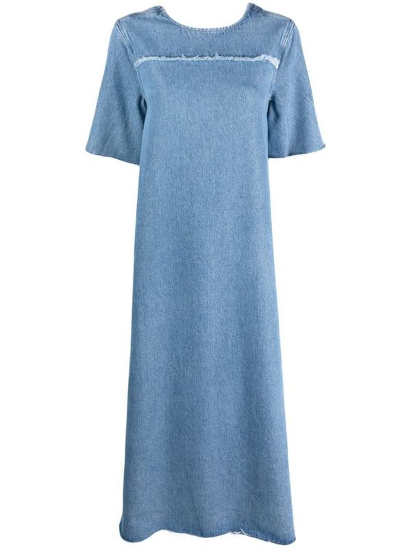 ganni light blue dress Sterling Blue Ganni Clark Dress