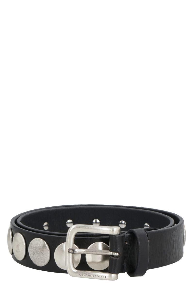 GOLDEN GOOSE TRINIDAD STUDDED LEATHER BELT | Garmentory