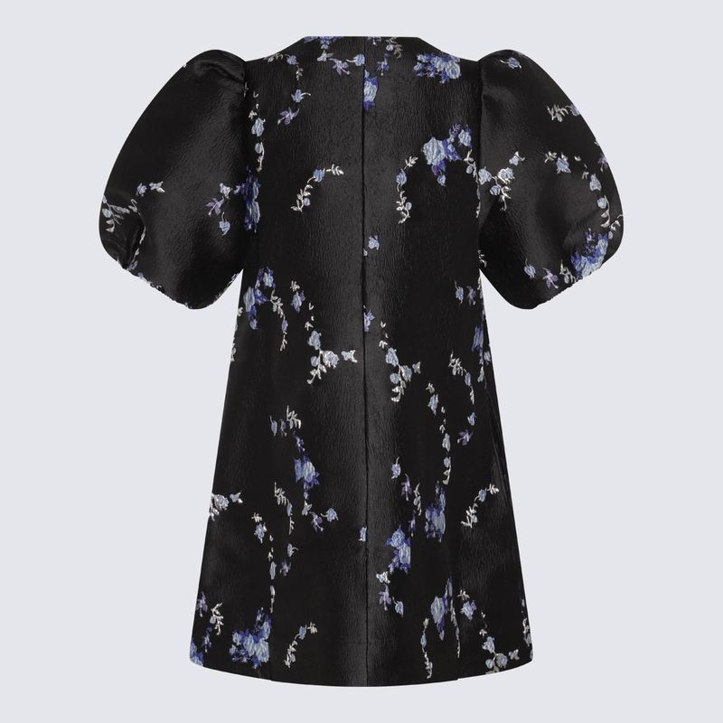 GANNI BLACK 3D JACQUARD MINI DRESS | Garmentory