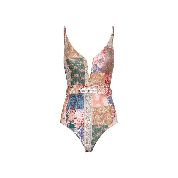 ZIMMERMANN DEVI PLUNGE V WIRE SWIMSUIT SWIMWEAR Garmentory