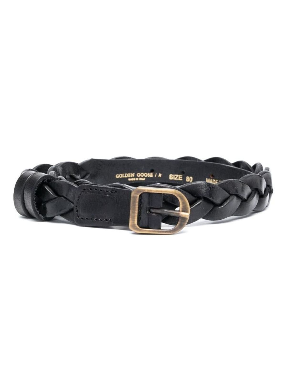 GOLDEN GOOSE BELT THUNDER WOVEN WASHED LEATHER ACCESSORIES 