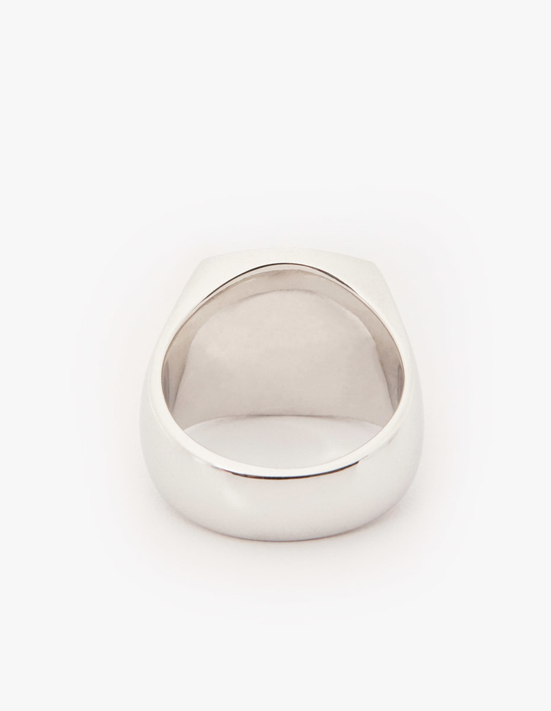 Tom Wood Cushion Green Marble Ring - Silver | Garmentory
