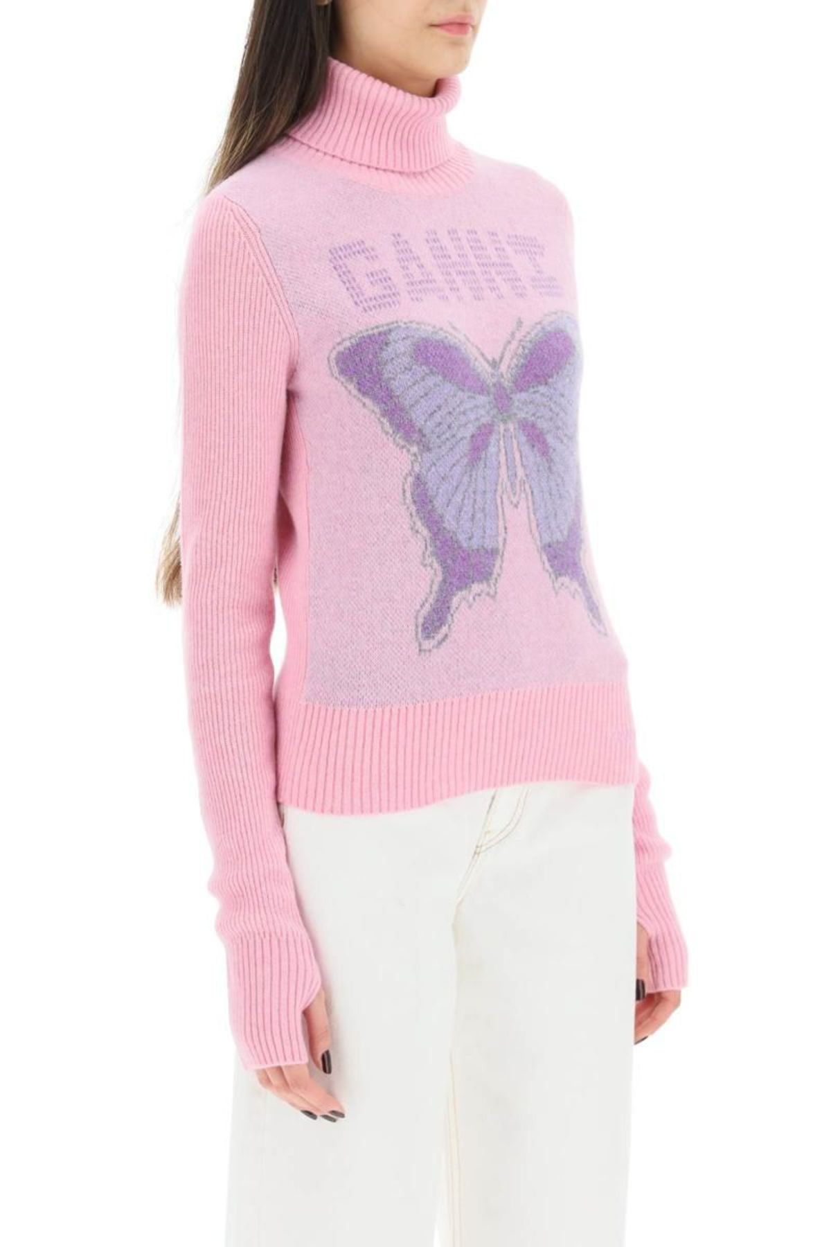 Ganni Butterfly Turtleneck Sweater | Garmentory