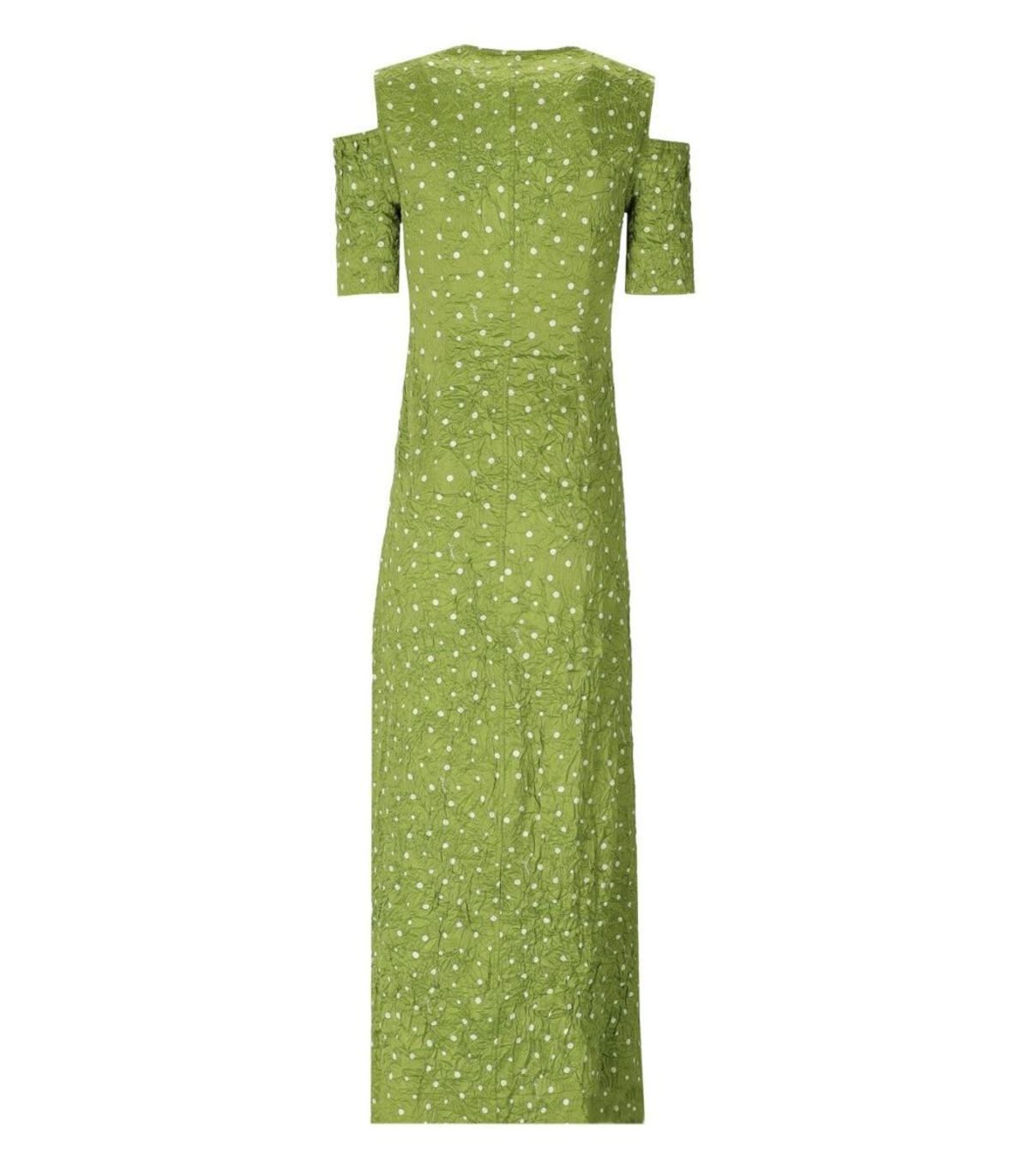 GANNI GREEN LONG POLKA DOT DRESS | Garmentory