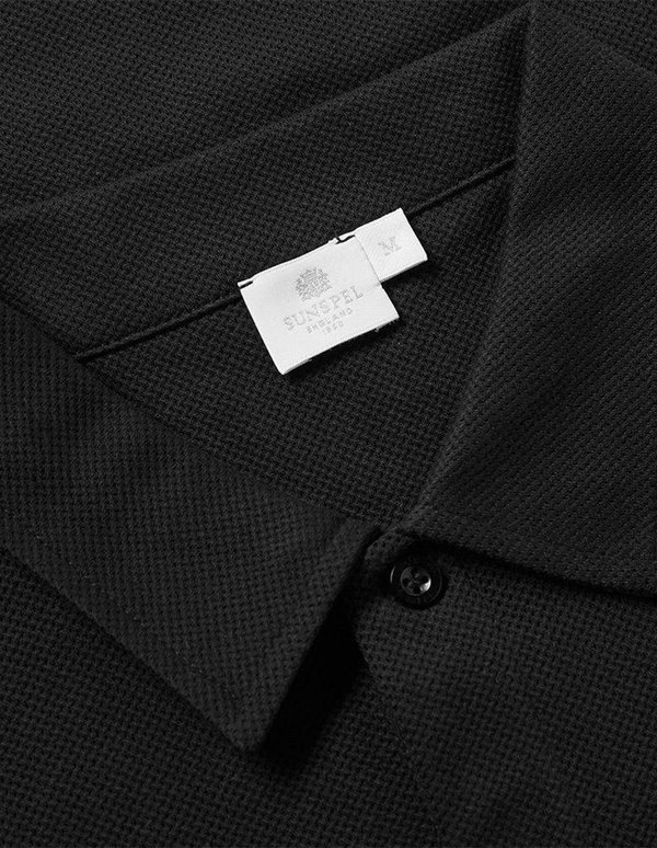 Sunspel Short Sleeve Riviera Polo - black Sunspel Short Sleeve Riviera Polo - black