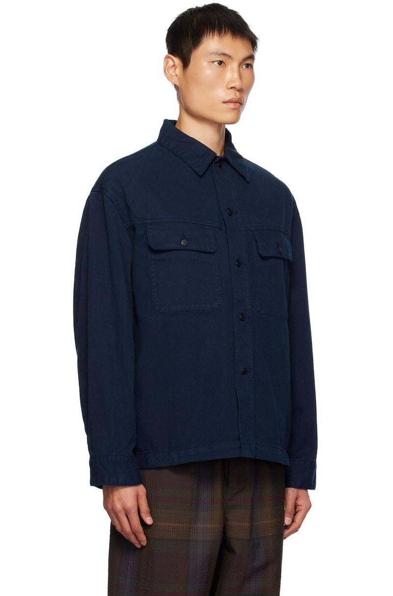 Lemaire Garment-Dyed Denim Jacket - Navy | Garmentory