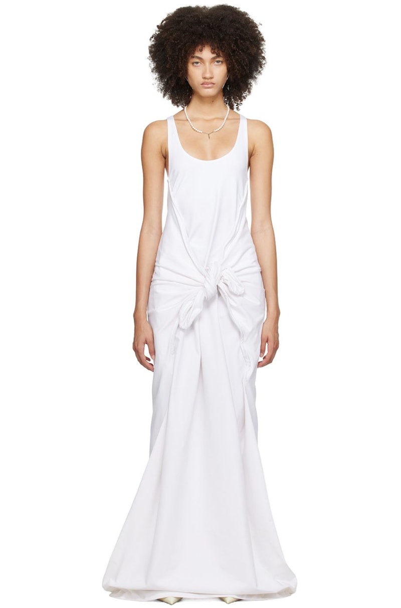 パーティードレス White Wool & Silk Dress The Tulip Dress – Jumelle Collection