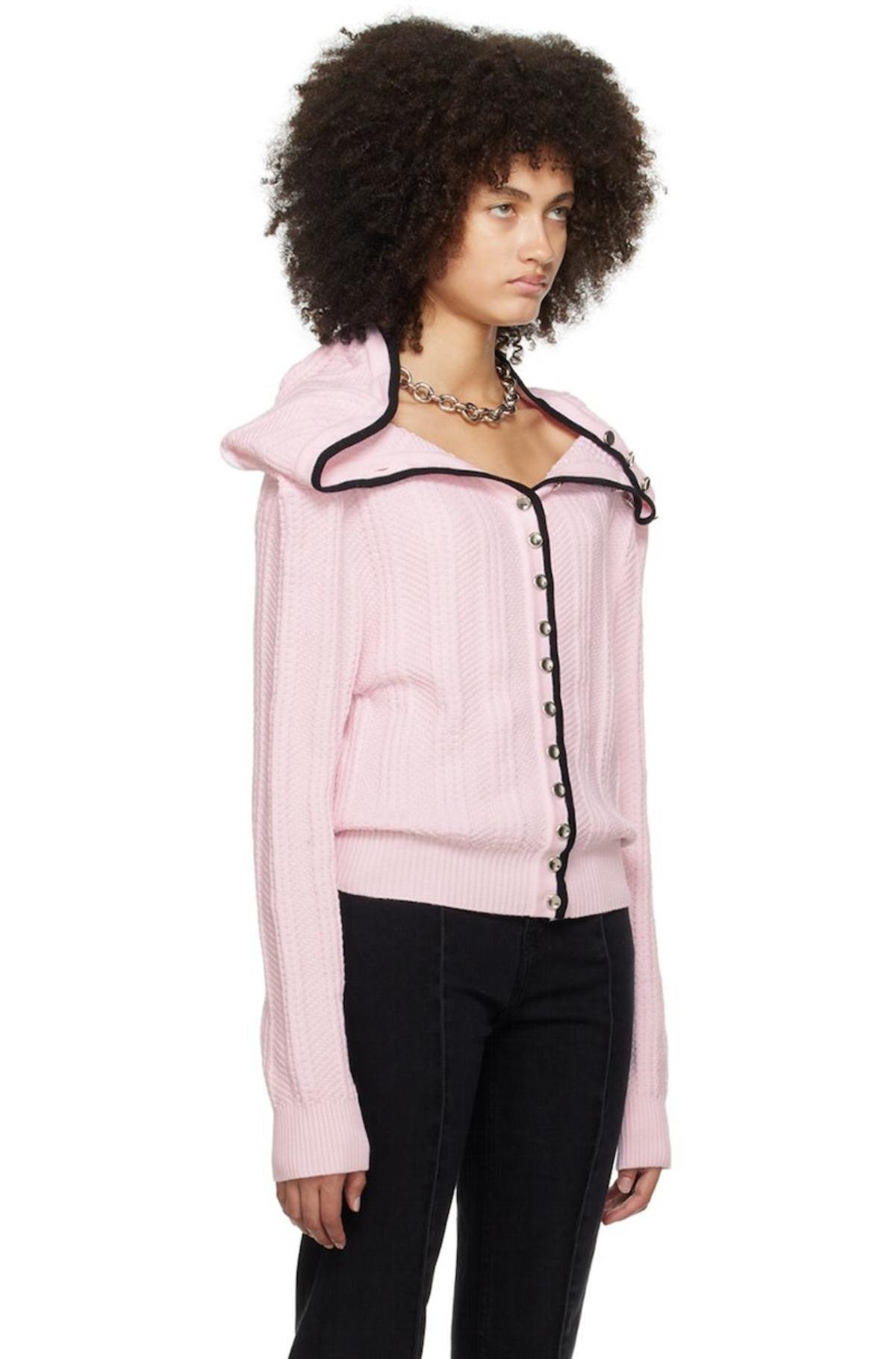 Y/Project Pink Ruffle Necklace Cardigan | Garmentory