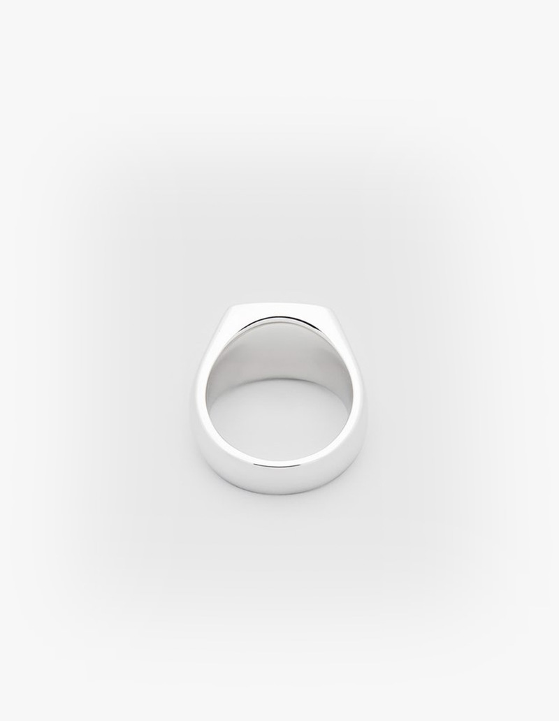 Tom Wood Cushion Zebra Marble Ring - Silver | Garmentory