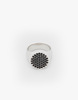 Tom Wood Pinkie Cushion Black Spinal Ring - Silver - Thumbnail 1