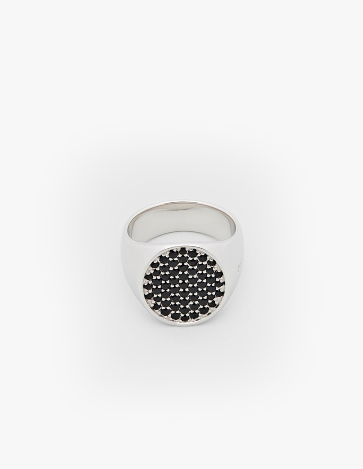 Tom Wood Pinkie Cushion Black Spinal Ring - Silver - Image 1 of 4