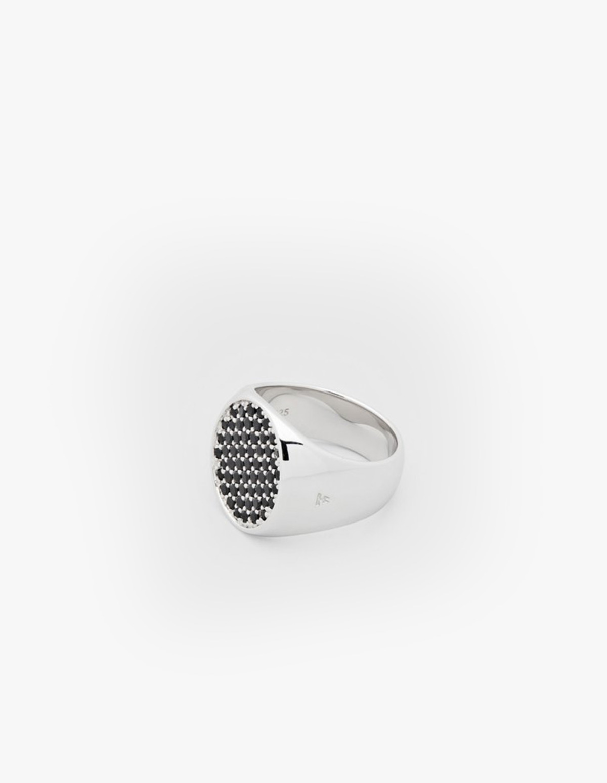 Tom Wood Pinkie Cushion Black Spinal Ring - Silver - Image 2 of 4