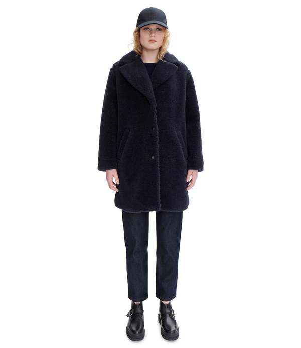 A.P.C. Nicolette Coat - Dark Navy Blue | Garmentory