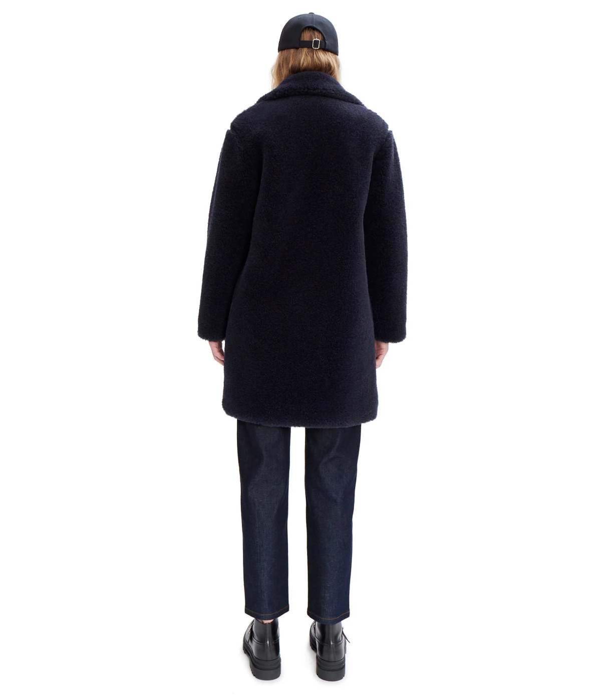 A.P.C. Nicolette Coat - Dark Navy Blue | Garmentory
