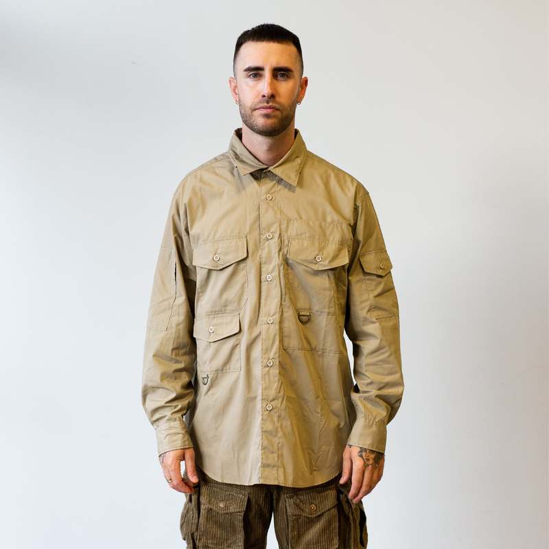Engineered Garments Trail Shirt - Khaki Lt.Weight PC Poplin