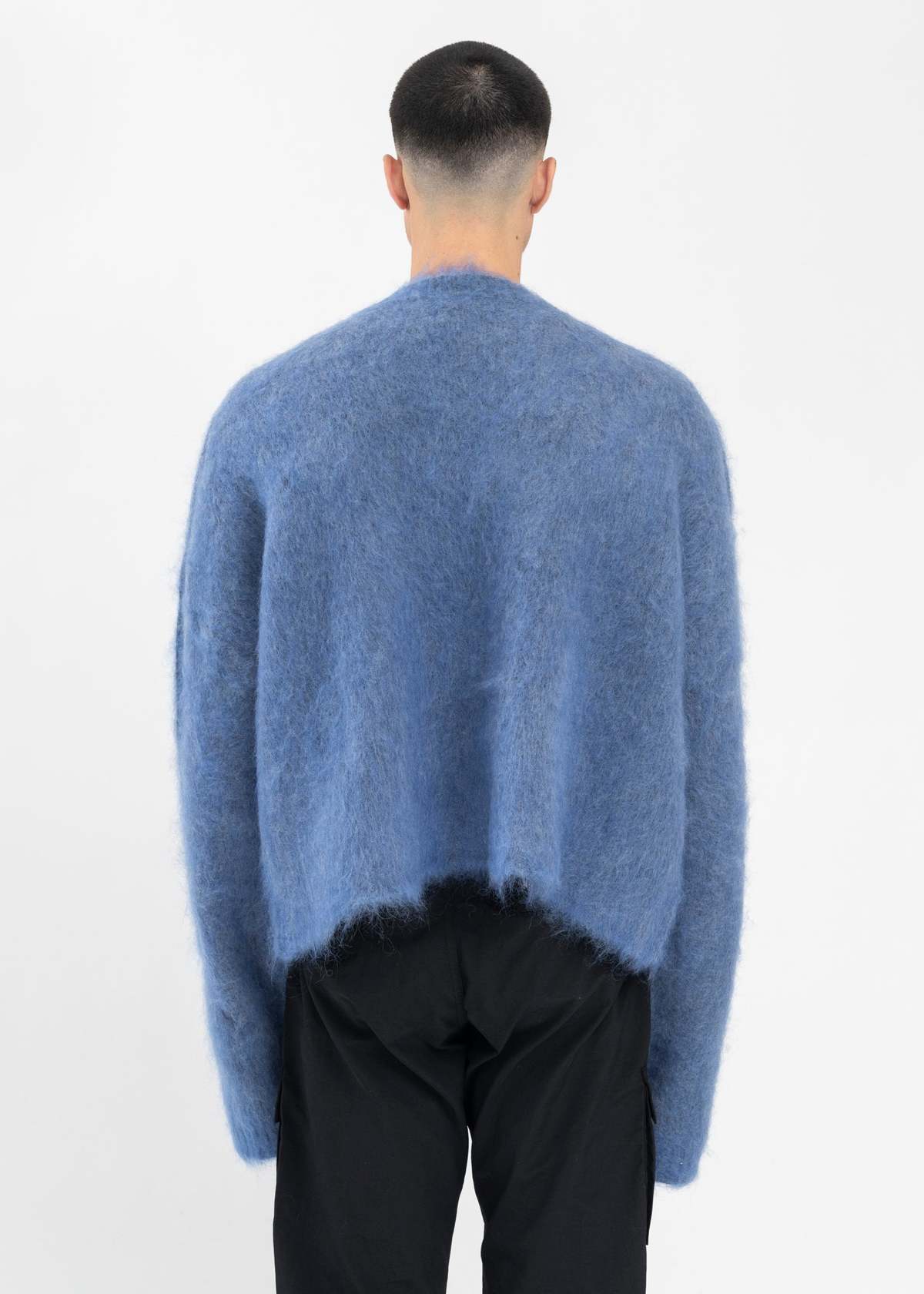 トップス Brushed Mohair Eros V-Neck Jumper Martine Rose BRUSHED MOHAIR EROS V-NECK JUMPER - BLUE/LILAC