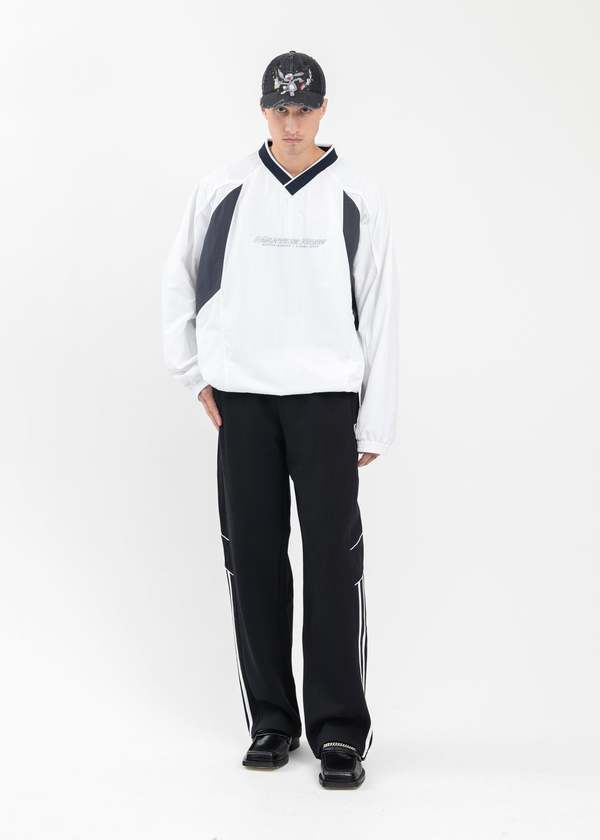Martine Rose SPORTS PULLOVER - WHITE/NAVY | Garmentory