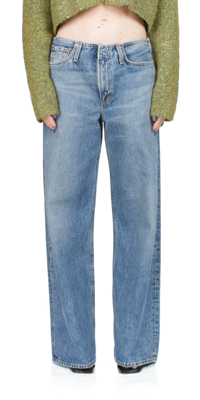 AGOLDE Lex No Waistband Low Slung Baggy Jeans - Swing